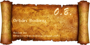 Orbán Bodony névjegykártya